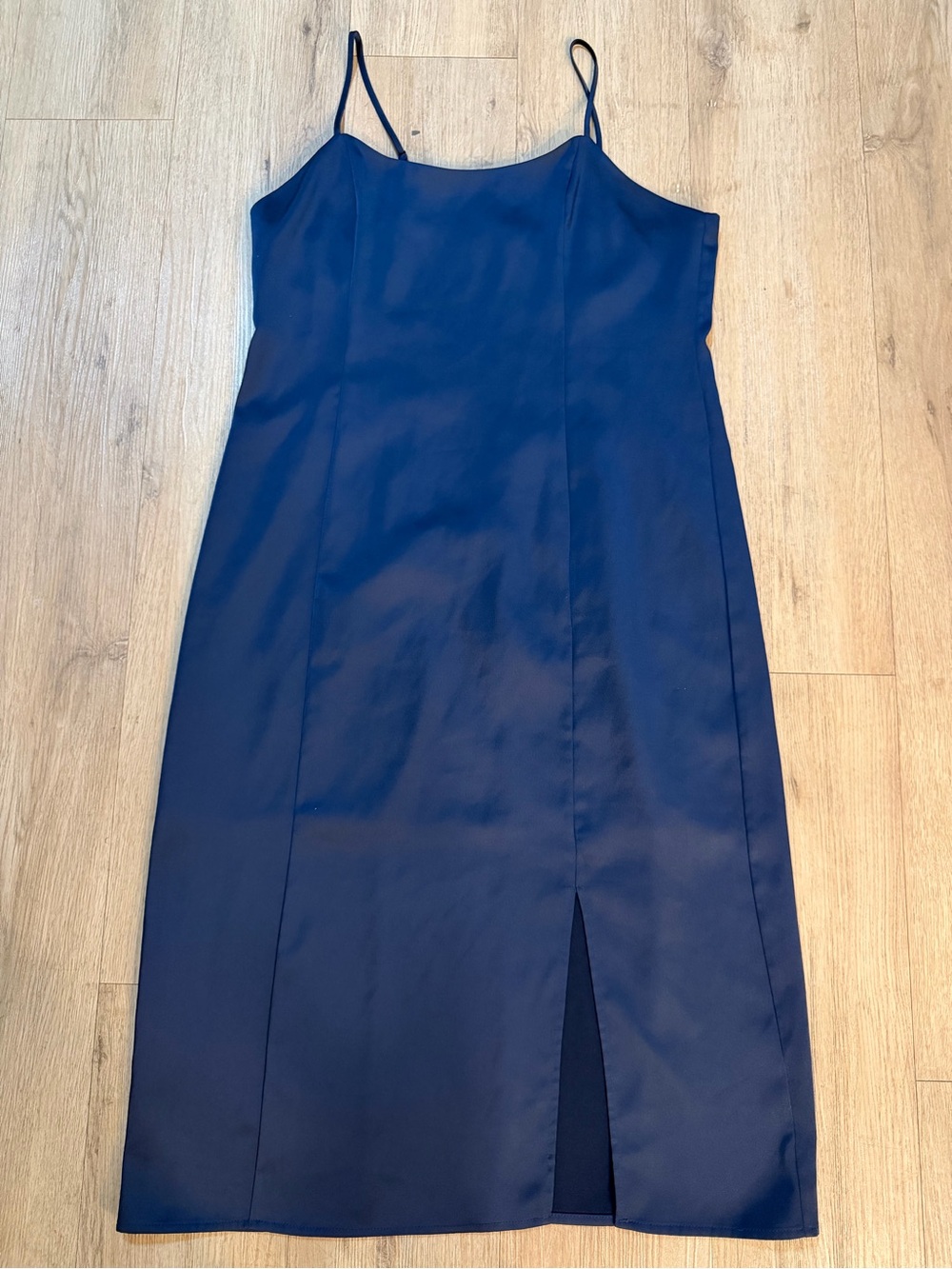 Sam Edelman Navy Slip Midi Dress with Front Slit - Size 12
